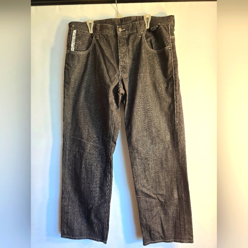 PARNISH NATION VTG Y2K DARK GRAY BLACK WASH JEANS SIZE 40"
